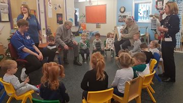 Sunny Days Nursery visit brightens Roseberry Court Residents week